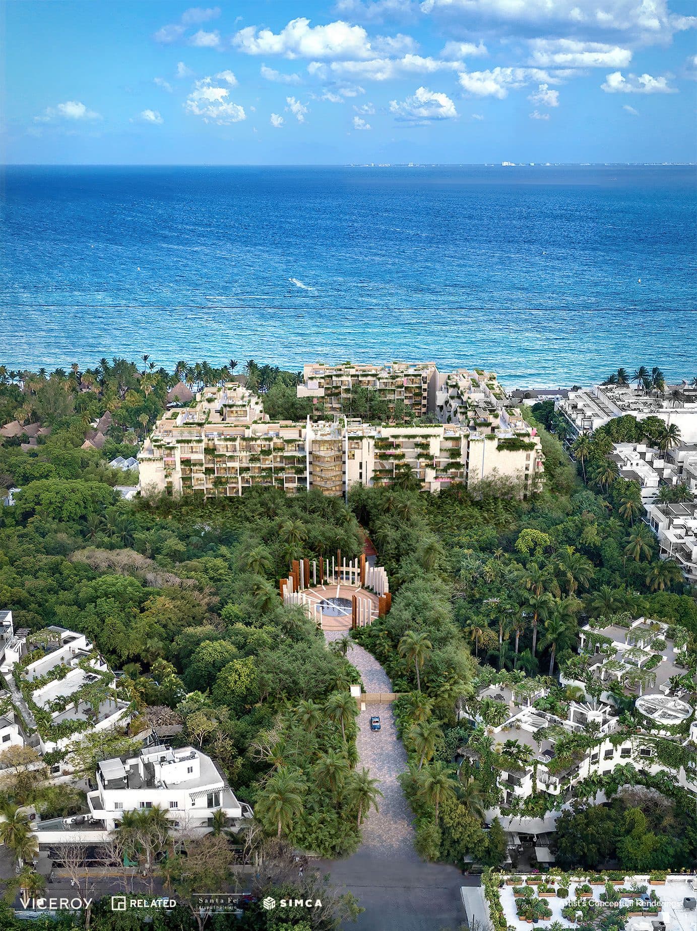 Viceroy Residences Playa del Carmen — aerial view of the Caribbean coastline